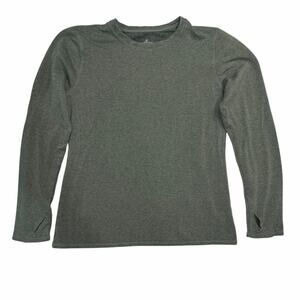 Cuddl Duds Ultra Cozy Thermal Base Layer Top Thumb Holes Green Size L